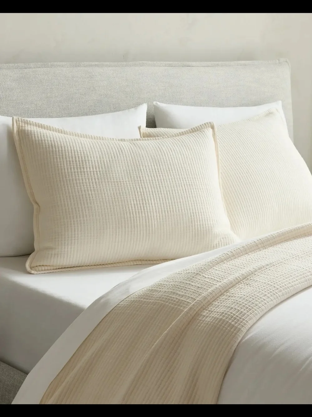 Quince Organic Cotton Ribbed Coverlet - King/Cal King - Ivory